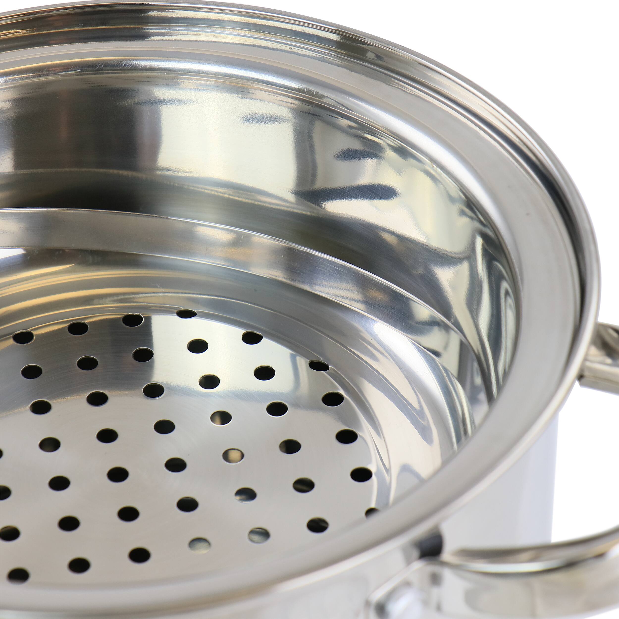 Alt View 5. Oster - Oster Sangerfield 5 Quart Stainless Steel Pasta Pot with Strainer Lid and Steamer Basket - Silver.