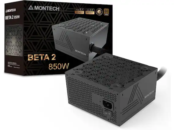 A MONTECH BETA 2 850W MONTECH PCIe 5.1 ATX 3.1 READY 80 PLUS - MONTECH BETA 2 850W