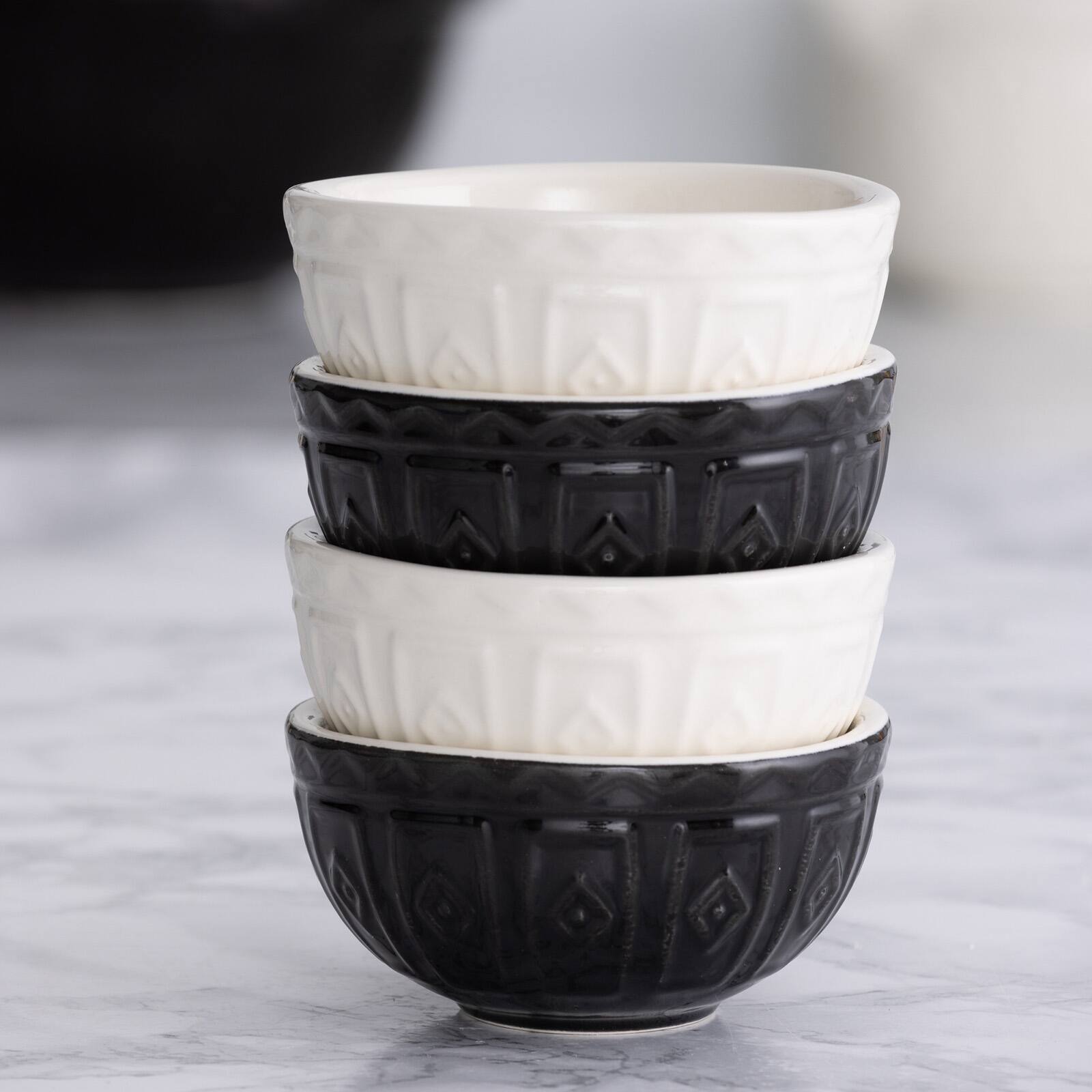 Alt View 5. Mason Cash - Color Mix Mini Prep Bowls, Black and Cream, Set of 4 - Multicolored.