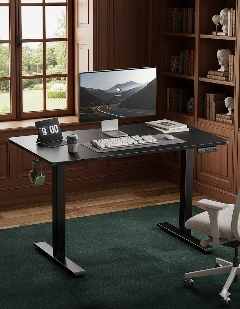 Alt View 3. Hirose Alice - Marsail Standing Desk, Adjustable Height, Stand up Home Office Desk, Electric Standing Computer Desk, with ... - Black 55x24" Modern.