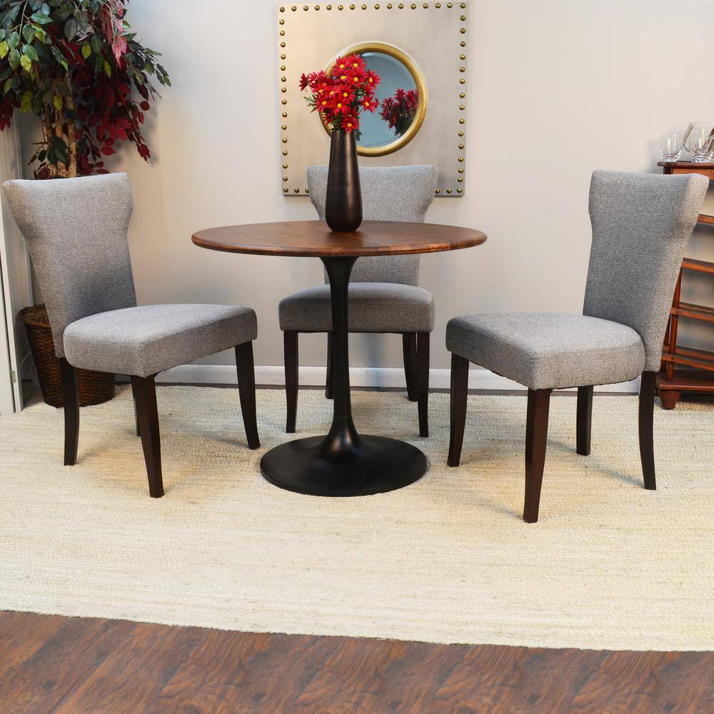 Alt View 4. Carolina Chair & Table - Alden Wood Top 36" Round Dining Table - Elm/Black - Blue.