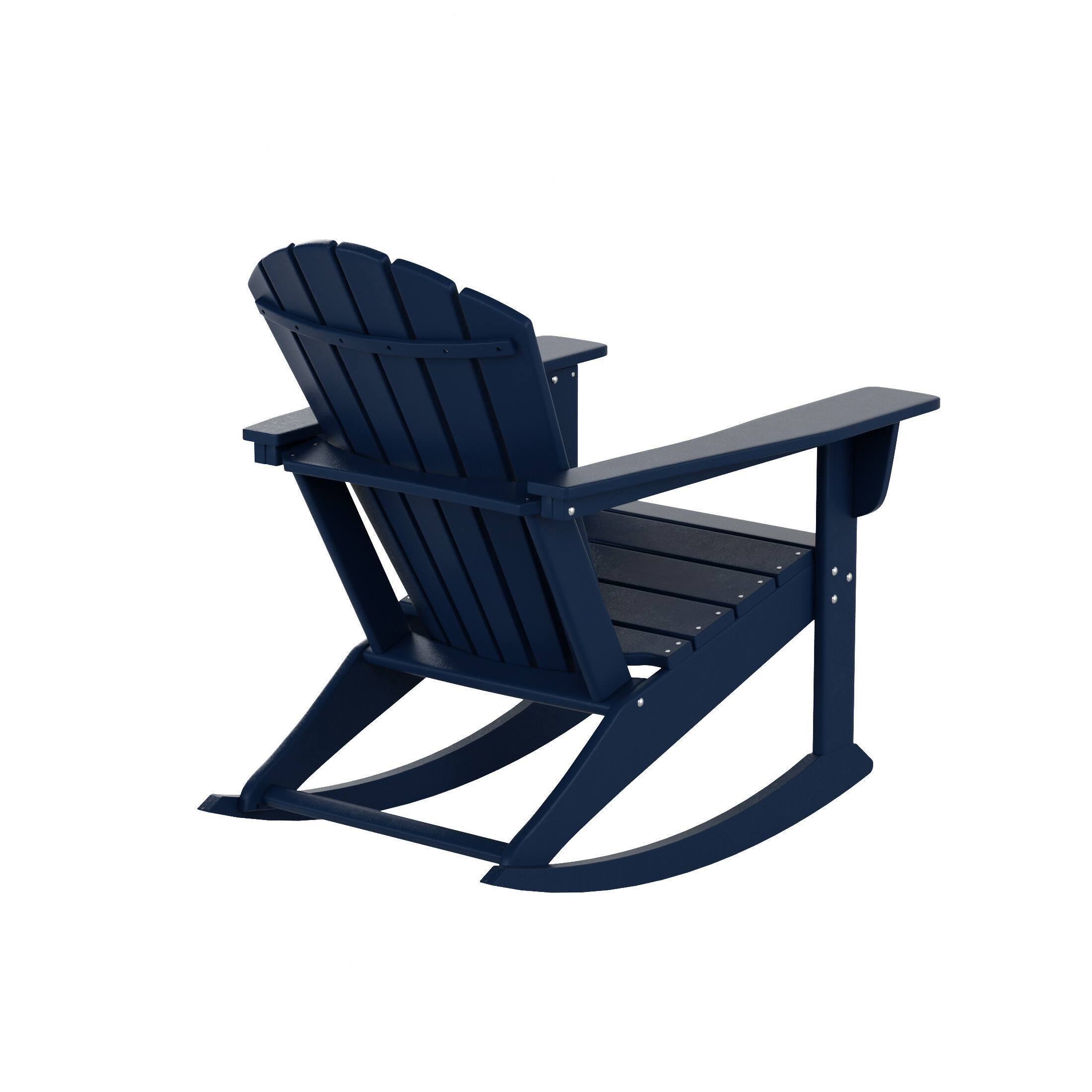 Alt View 1. WestinTrends - WestinTrends Dylan Outdoor Patio Poly Plastic Adirondack Rocking Chair - Navy Blue.