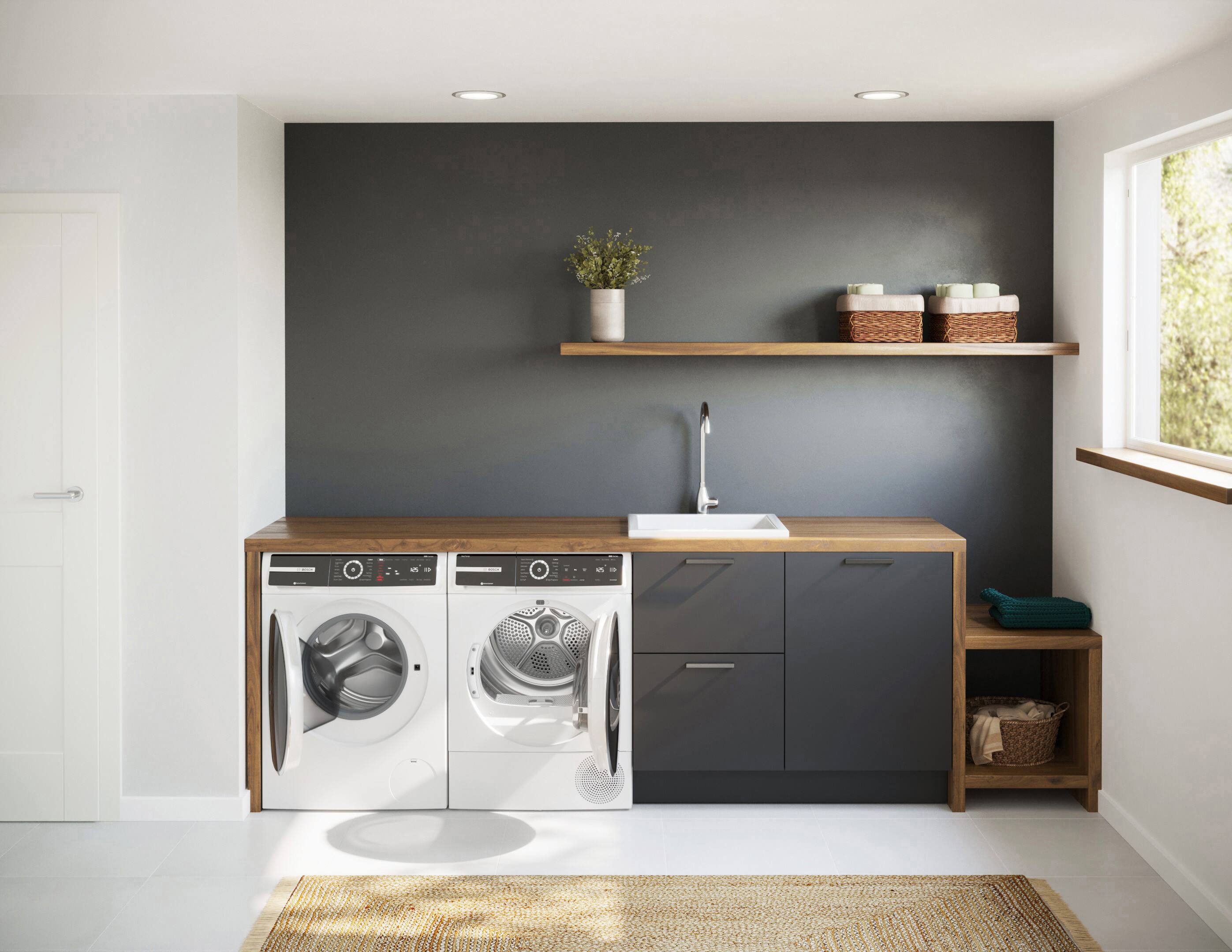 Alt View 10. Bosch - 500 Series 2.4 Cu. Ft. High-Efficiency Stackable Smart Front Load Washer with 4D Wash System - White.