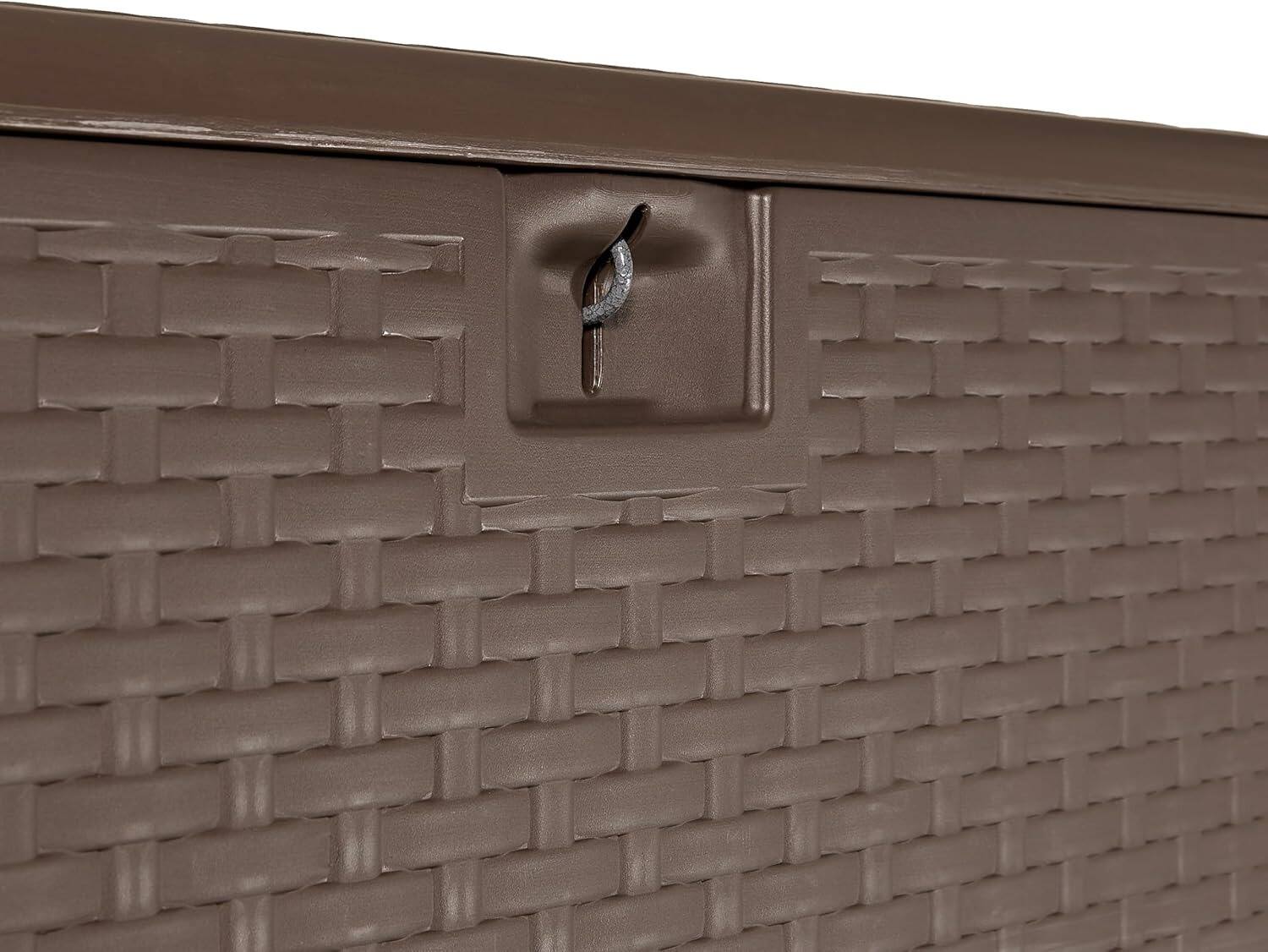 Alt View 4. Yardgrace - 99-Gallon Lockable Outdoor Storage Box,  Chest for Patio Cushions, Garden Tools and Pool Accessories - Brown.