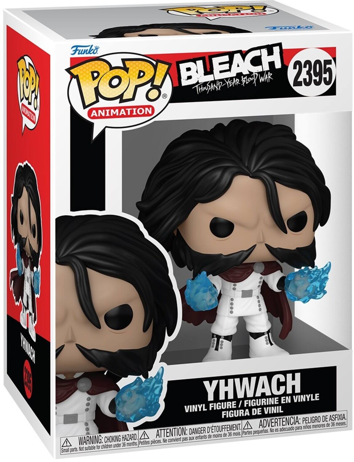 Funko POP! Animation  
BLEACH  
THOUSAND-YEAR-BLOOD WAR  
2395  
YHWACH  

VINYL FIGURE / FIGURINE EN VINYLE / FIGURA DE VINIL  

WARNING: CHOKING HAZARD.  
ATTENTION: DANGER D'ÉTOUFFEMENT.  
ADVERTENCIA: PELIGRO DE ASFIXIA.  
Small parts. Not suitable for children under 36 months.  
Petites pièces. Ne convient pas aux enfants de moins de 36 mois.  
Partes pequeñas. No es adecuado para niños menores de 36 meses.