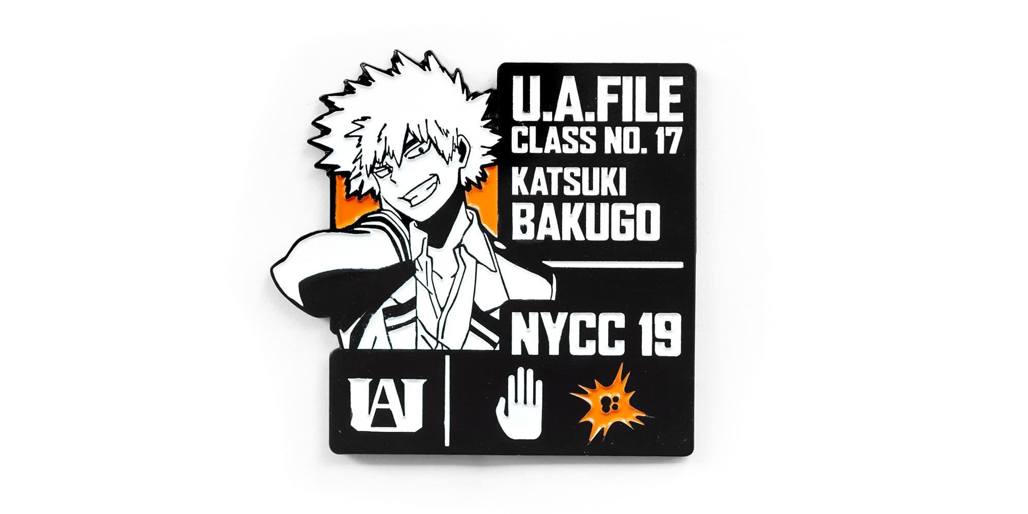 U.A. FILE  
CLASS NO. 17  
KATSUKI BAKUGO  
NYCC 19