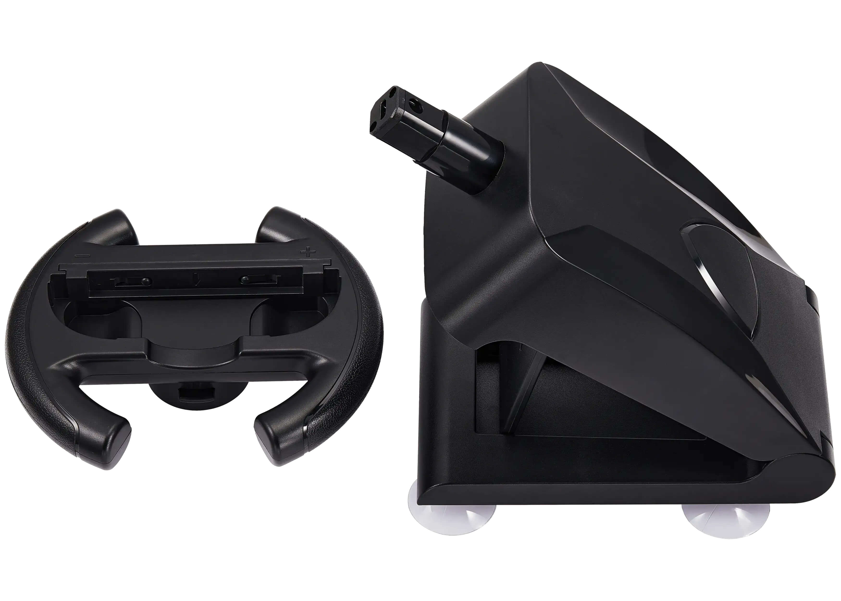 Alt View 3. KJH - Joy-Con Controller Racing Steering Wheel Compatible For Nintendo Switch 1 & Nintendo Switch 2 - Black.