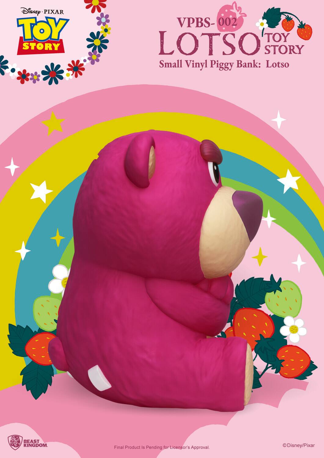 Disney PIXAR TOY STORY VPBS-002 TOY LOTSO STORY Small Vinyl Piggy Bank: Lotso BEAST KINGDOM. Final Product Is Pending for Licensor's Approval Disney/Pixar.