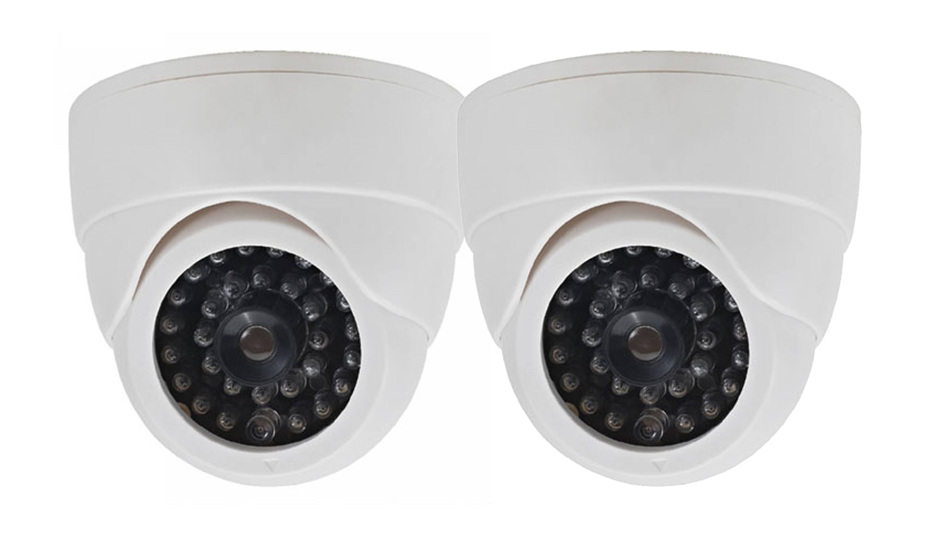 Angle. SPT - Fake/Decoy Security Dome Camera with LED Light (2-Pack) - White.