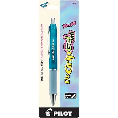 Pilot - Dr. Grip Retractable Gel Pen, Fine Point - Blue/Black Ink