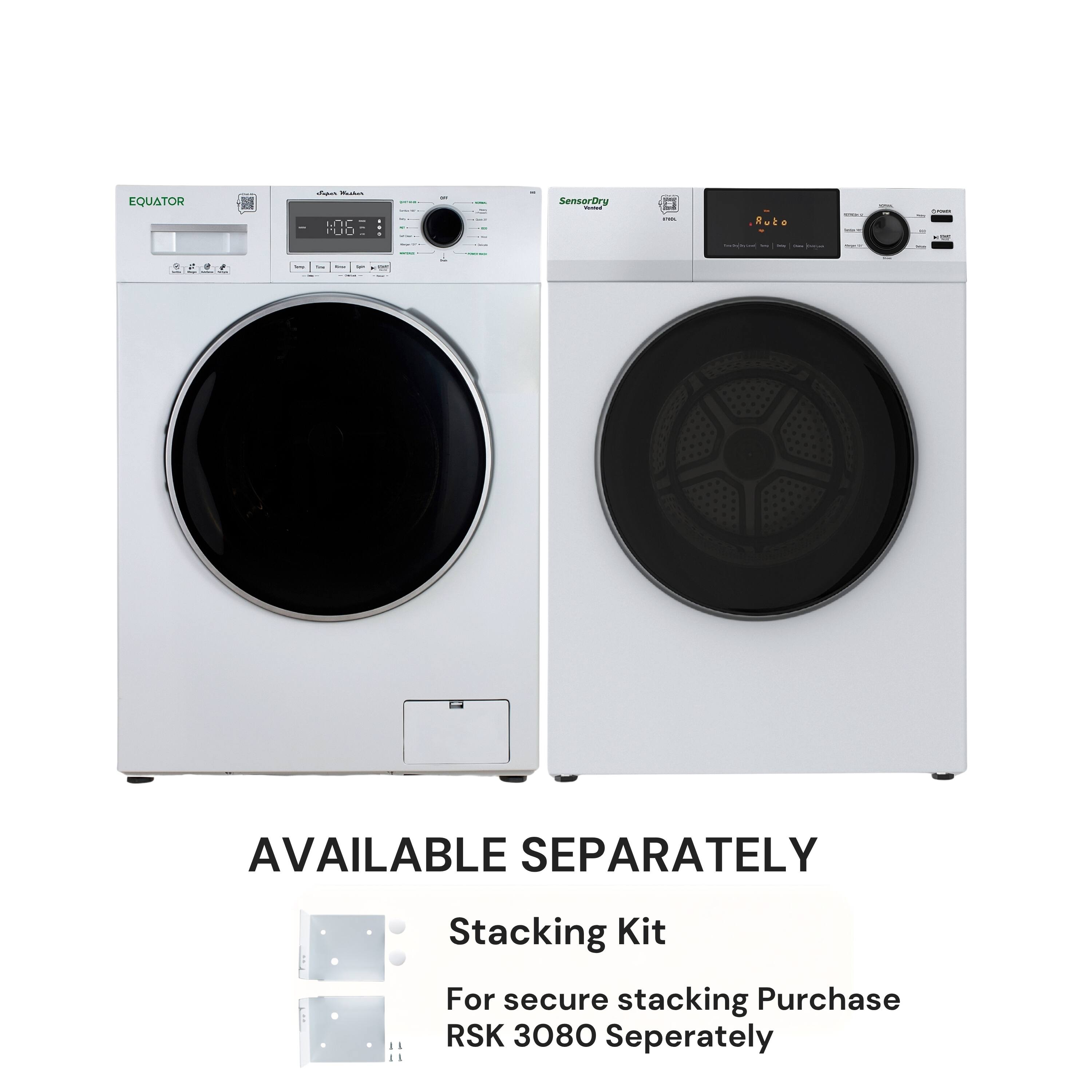 EQUATOR

SensorDry

AVAILABLE SEPARATELY

Stacking Kit

For secure stacking Purchase RSK 3080 Separately