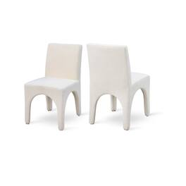 Meridian Furniture - Gramercy Linen Textured Fabric Dining Chair, Set of 2 - Beige