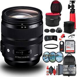 Sigma - 24-70mm f/2.8 DG OS HSM Art Lens for Canon EF (576954) Bundle - Black