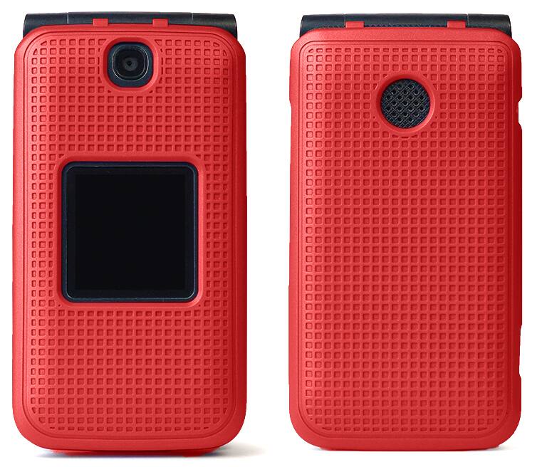 Alt View 2. Nakedcellphone - Hard Case for Alcatel Go Flip V Flip Phone (2019) - Red.
