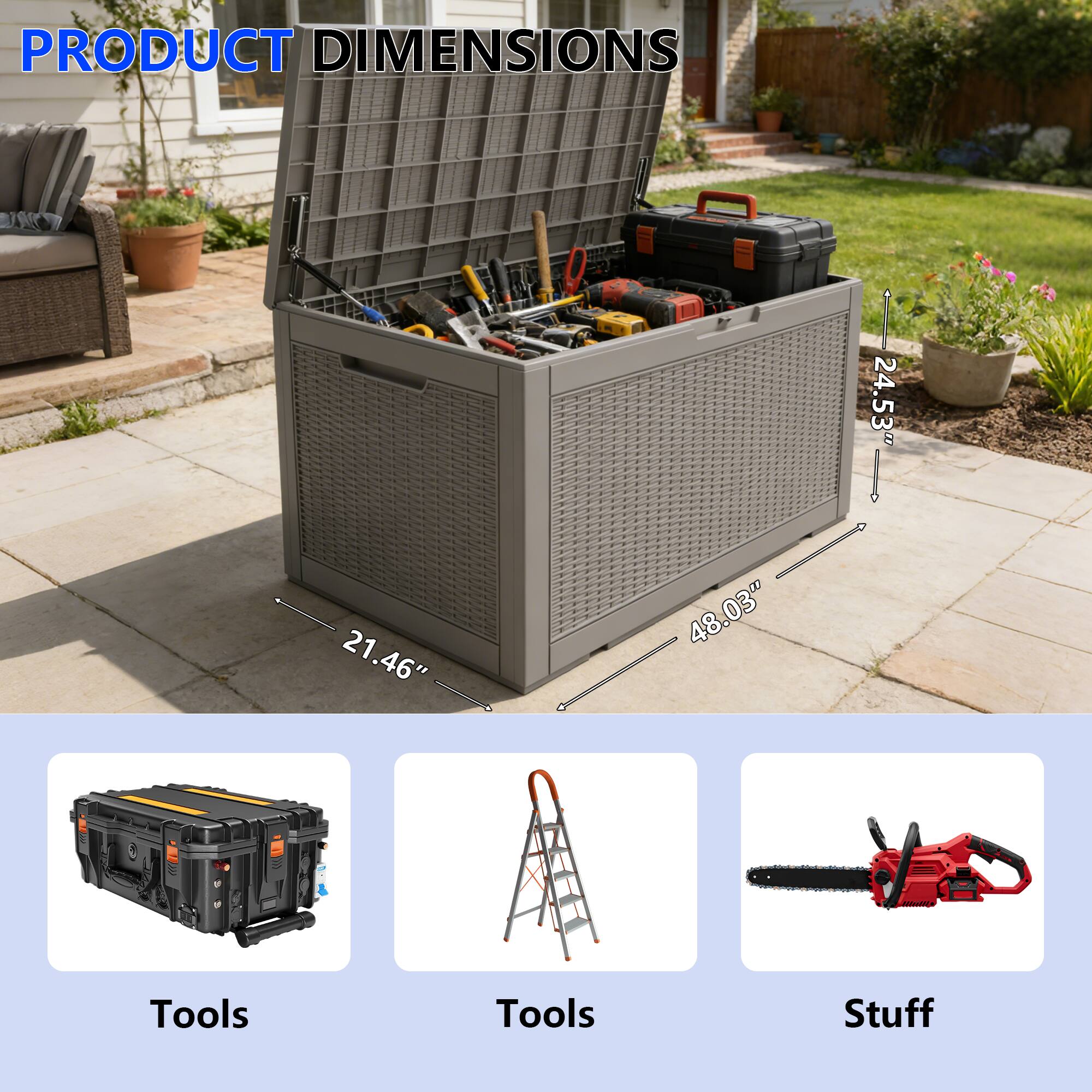 PRODUCT DIMENSIONS  
24.53" 21.46" 48.03"  

Tools  
Tools  
Stuff