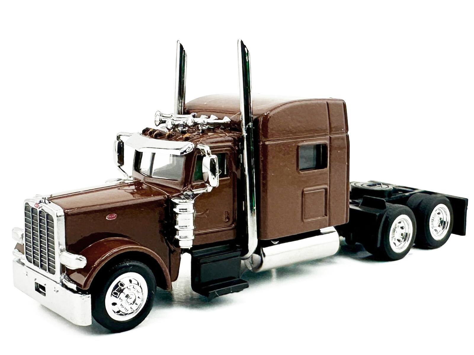 Alt View 1. HO Logistics Replicas - Peterbilt 389 Truck Tractor with Sleeper Cab Brown Metallic 1/87 (HO) Scale Plastic Model Car by HO Logistics.