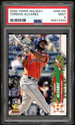 Yordan Alvarez Rookie Card 2020 Topps Holiday #hw105 PSA 9
