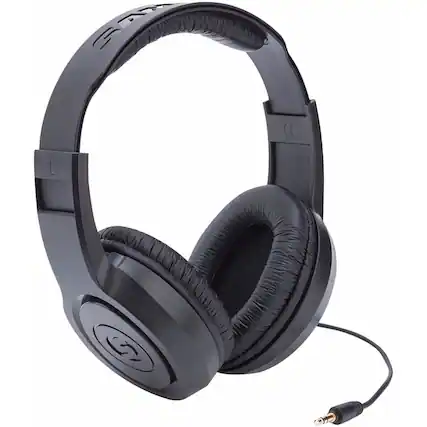 Front. Samson - SR Wired Over-the-Ear Headphones - Black.
