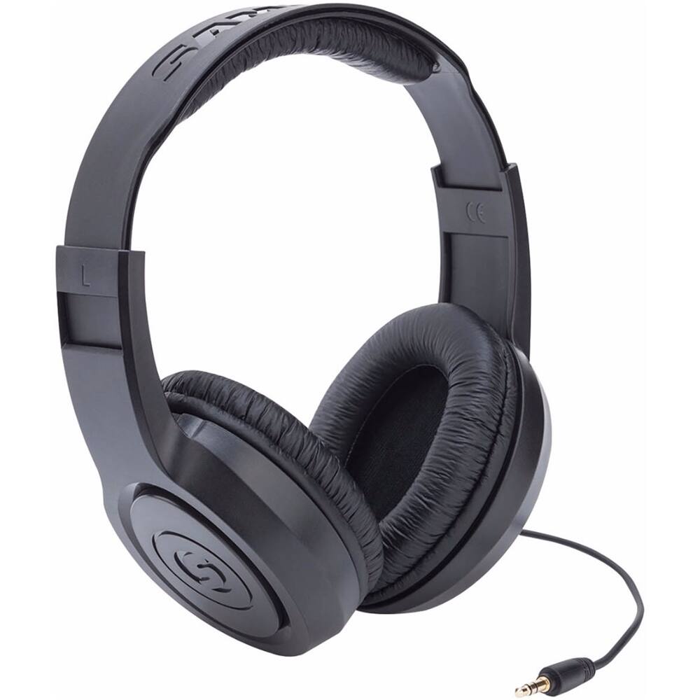 Front. Samson - SR Wired Over-the-Ear Headphones - Black.