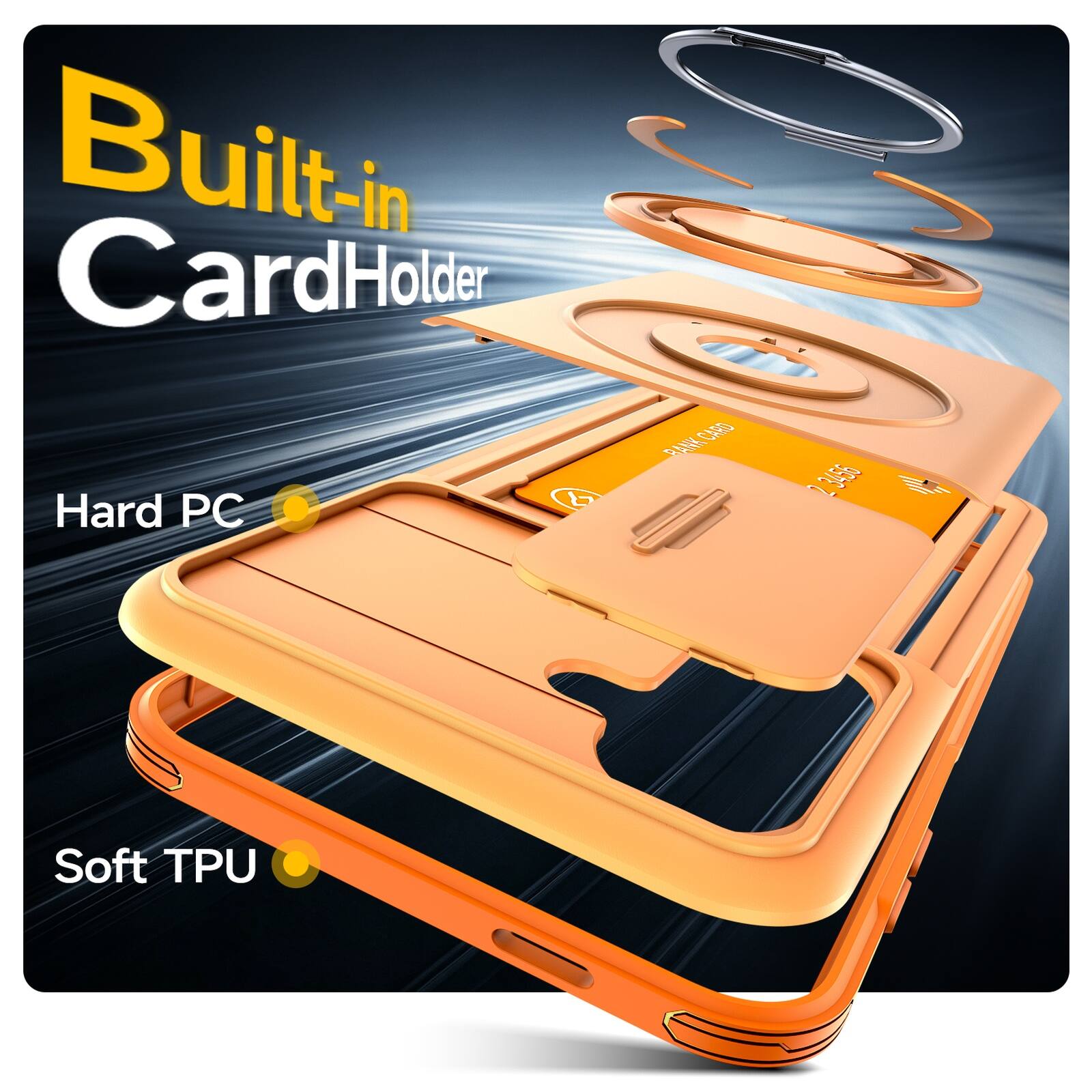 Built-in CardHolder  
Hard PC  
Soft TPU