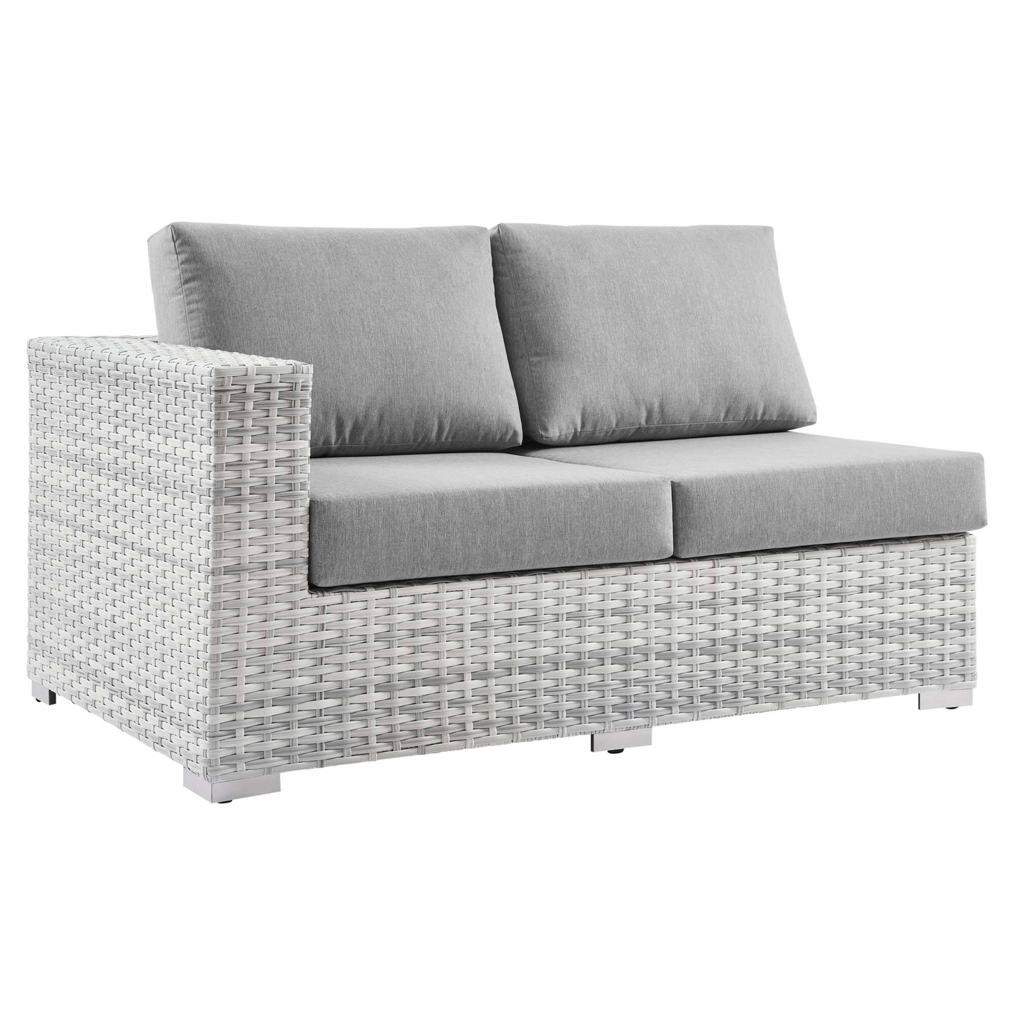 Angle. Modway - Convene Outdoor Patio Left-Arm Loveseat by Modway - Light Gray Gray.