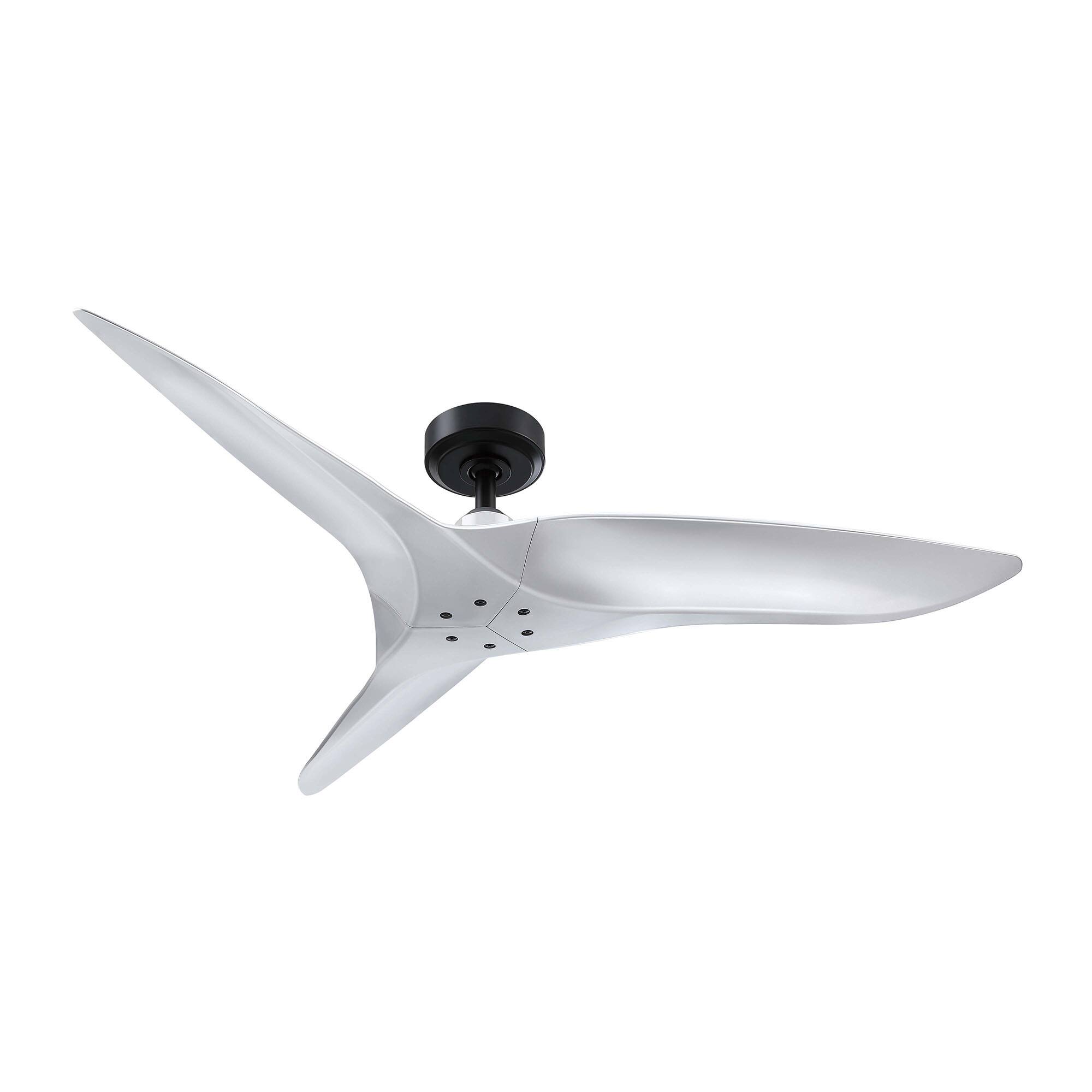 Alt View 2. Parrot Uncle - 52" Modern Silver DC Motor No Light Ceiling Fan with Remote - Silver.