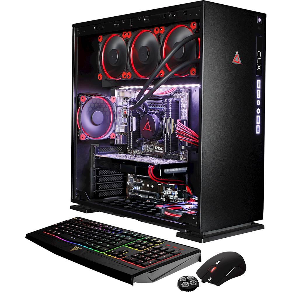 CybertronPC - CLX Desktop - Intel Core i7-6900K - 32GB Memory - NVIDIA GeForce GTX 1080 - 250GB Solid State Drive + 3TB Hard Drive - Red - Larger Front