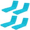 Front. Gymax - Gymax 4PCS 73'' Lounge Chaise Cushion Padded Recliner Cushion Indoor Outdoor - Blue.