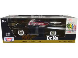 1957 Chevrolet Bel Air Convertible James Bond 007 "Dr. No" (1962) Movie 1/18 Diecast Model Car by Motormax - Black