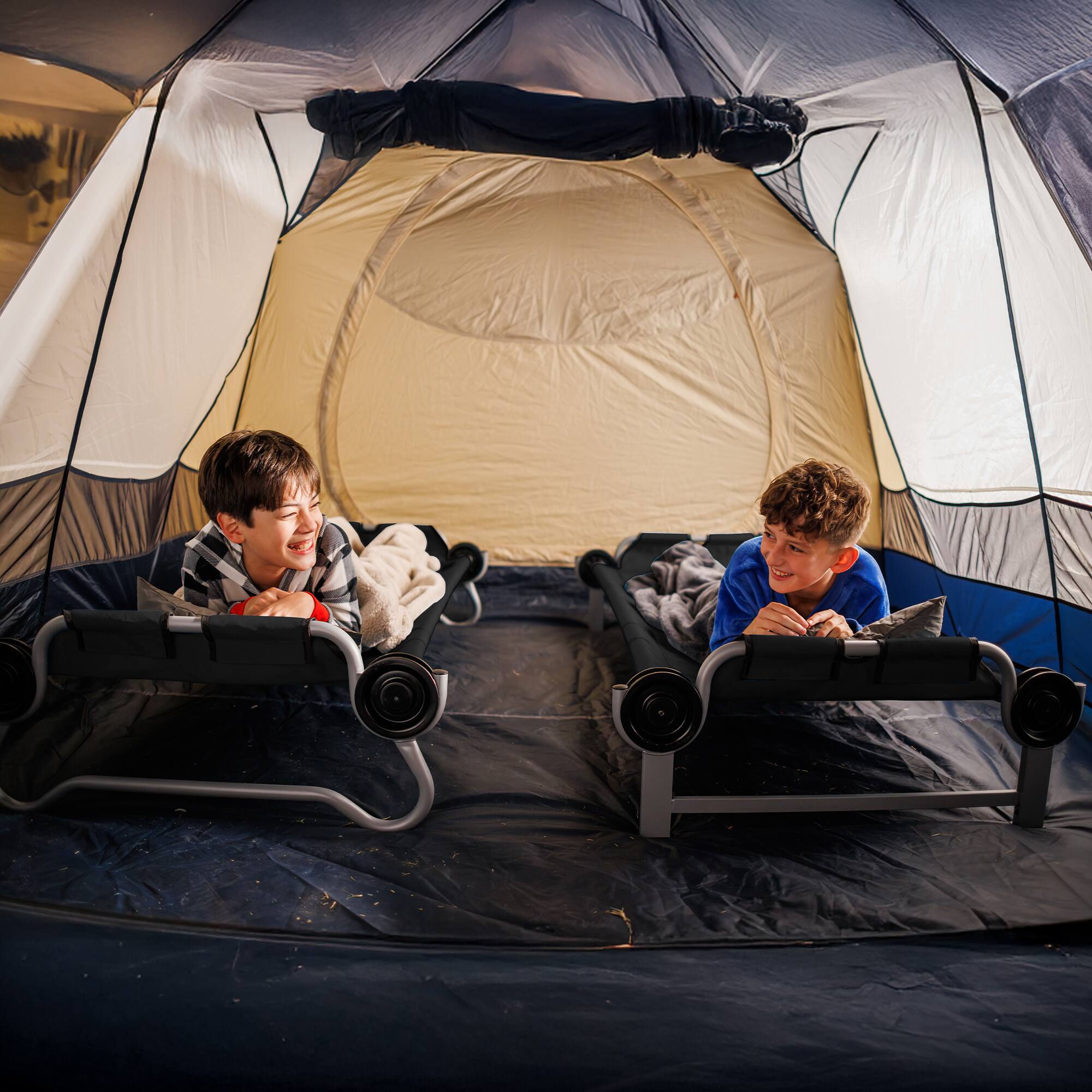 Alt View 7. Disc-O-Bed - Disc-O-Bed Youth Double Cot Kid-O-Bunk w/ 200 Pound Capacity & Carry Bags, Black - Black.