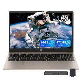 HP - 15.6" FHD Touchscreen Laptop,Intel Core i3-N305,16GB RAM,512GB SSD+160GB Dock Station,UHD Graphics,Win 11 Pro - Almond