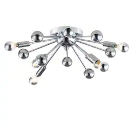 Jonathan Y - Copernicus 20" 7-Light Metal LED Flush Mount - Chrome