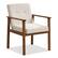 Front. Costway - Modern Accent Chair Upholstered Linen Fabric Armchair with Solid Wood Legs - Beige.