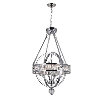 Front. CWI Lighting - Arkansas 4 Light Chandelier With Chrome Finish - Chrome.