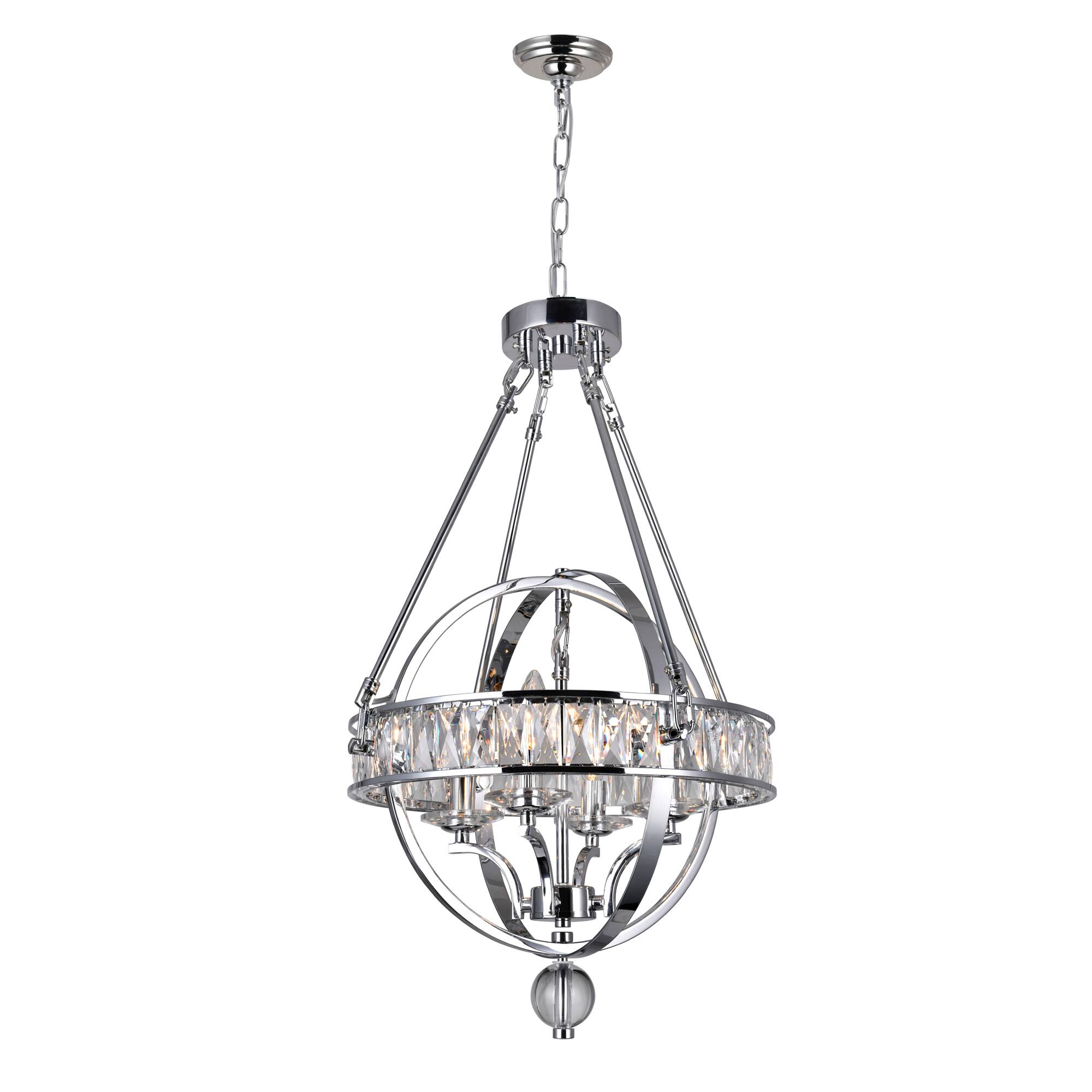 Front. CWI Lighting - Arkansas 4 Light Chandelier With Chrome Finish - Chrome.