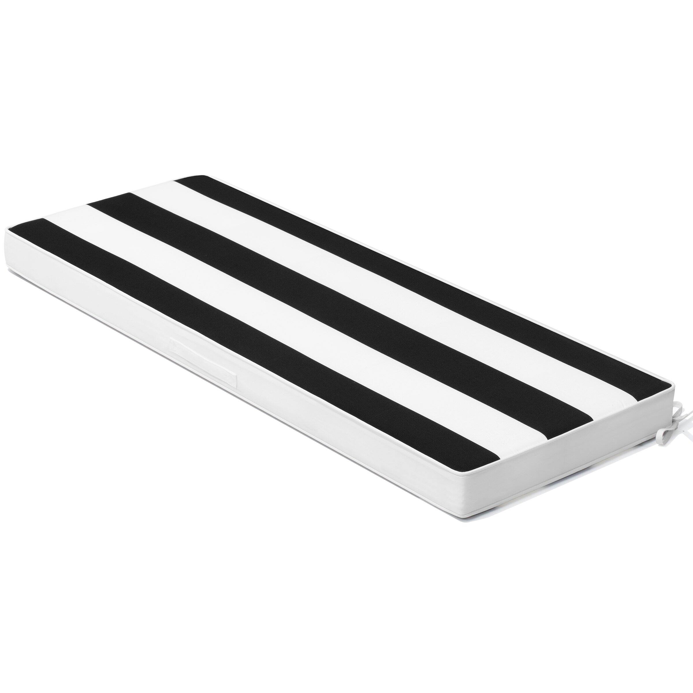 Front. Crestlive Products - Crestlive Products Outdoor Settee Bench Seat Cushion Patio Swing Cushion Loveseat Cushion - Black White.