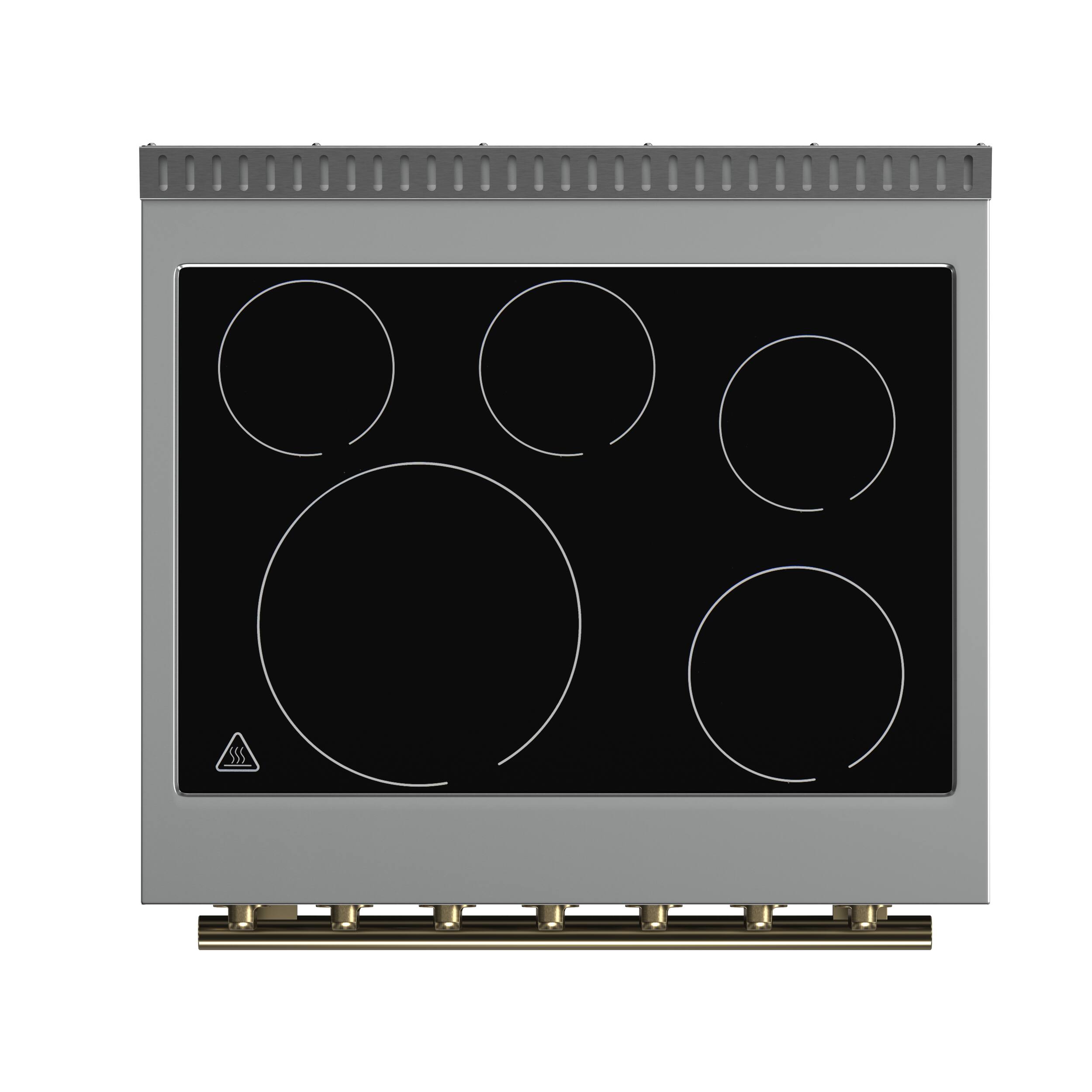 Alt View 3. Forno Appliances - Paolo 4.38 cu. ft. Freestanding Electric True Convection Range with Warming Zone - Black.