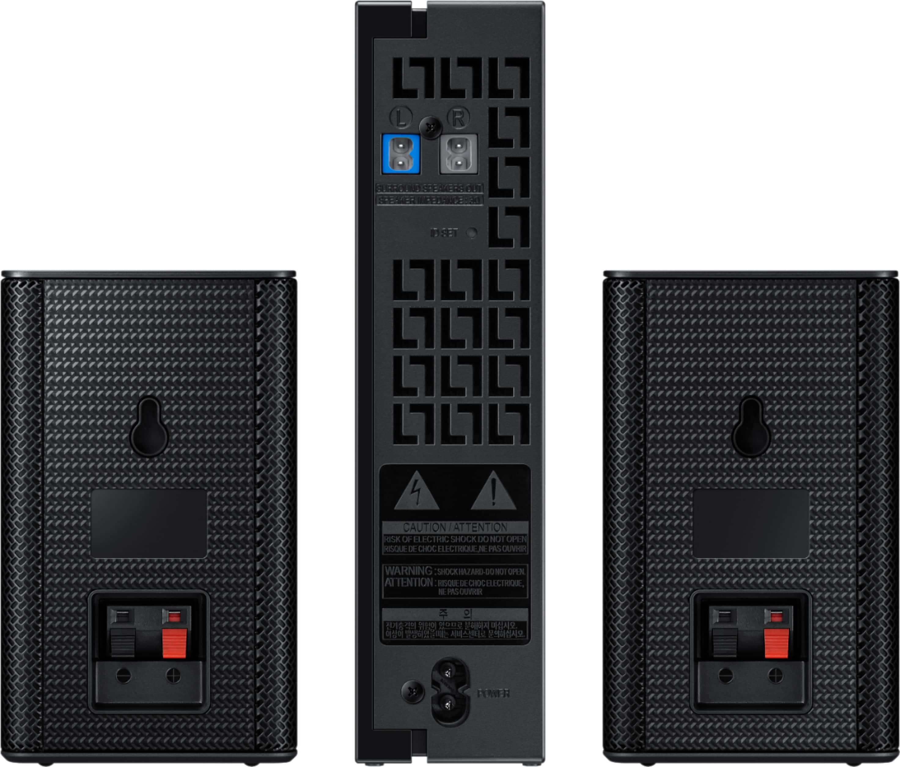 Back. Samsung - Wireless Rear Speakers (Pair) - Black.