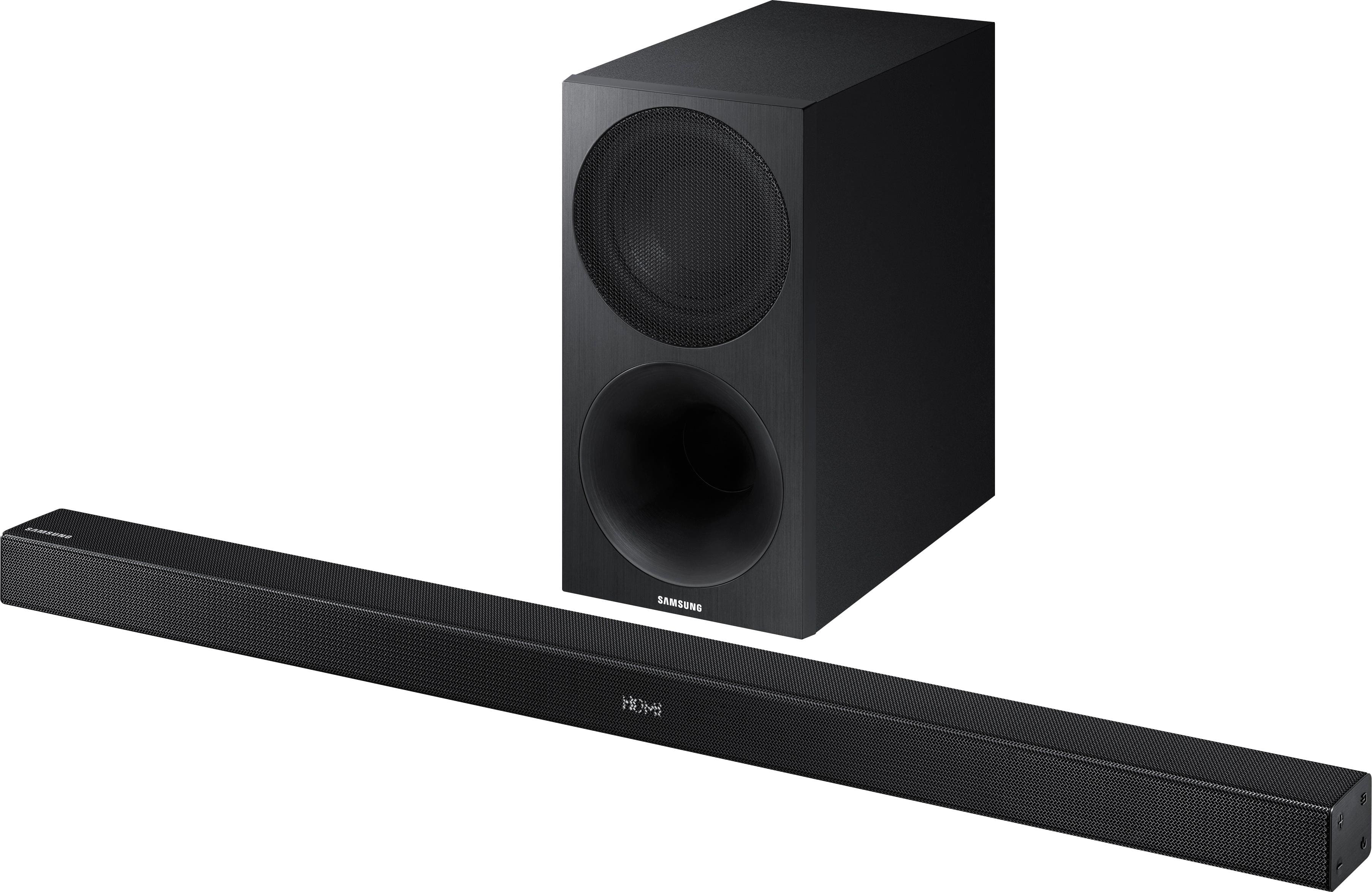 Samsung - 2.1-Channel Soundbar System with 7" Wireless Subwoofer - Black - Larger Front