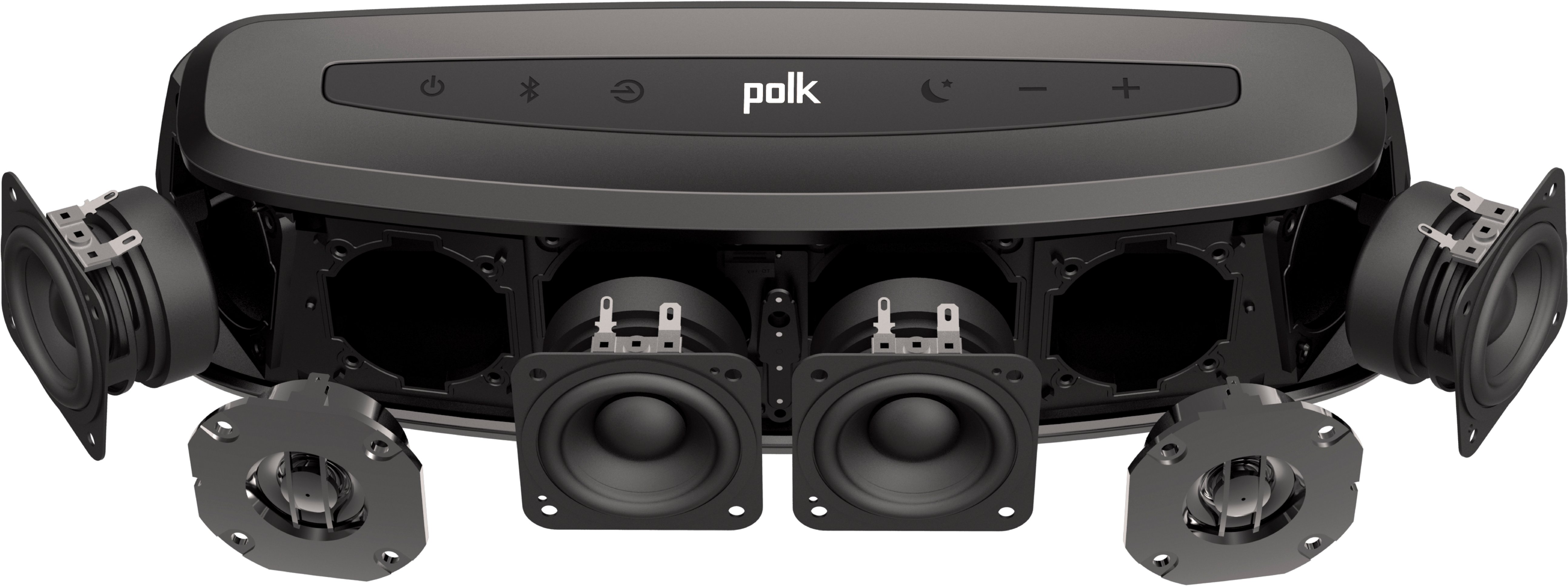 Angle View: Polk Audio - React Soundbar with Dolby & DTS Virtual 3D Surround Sound - Black