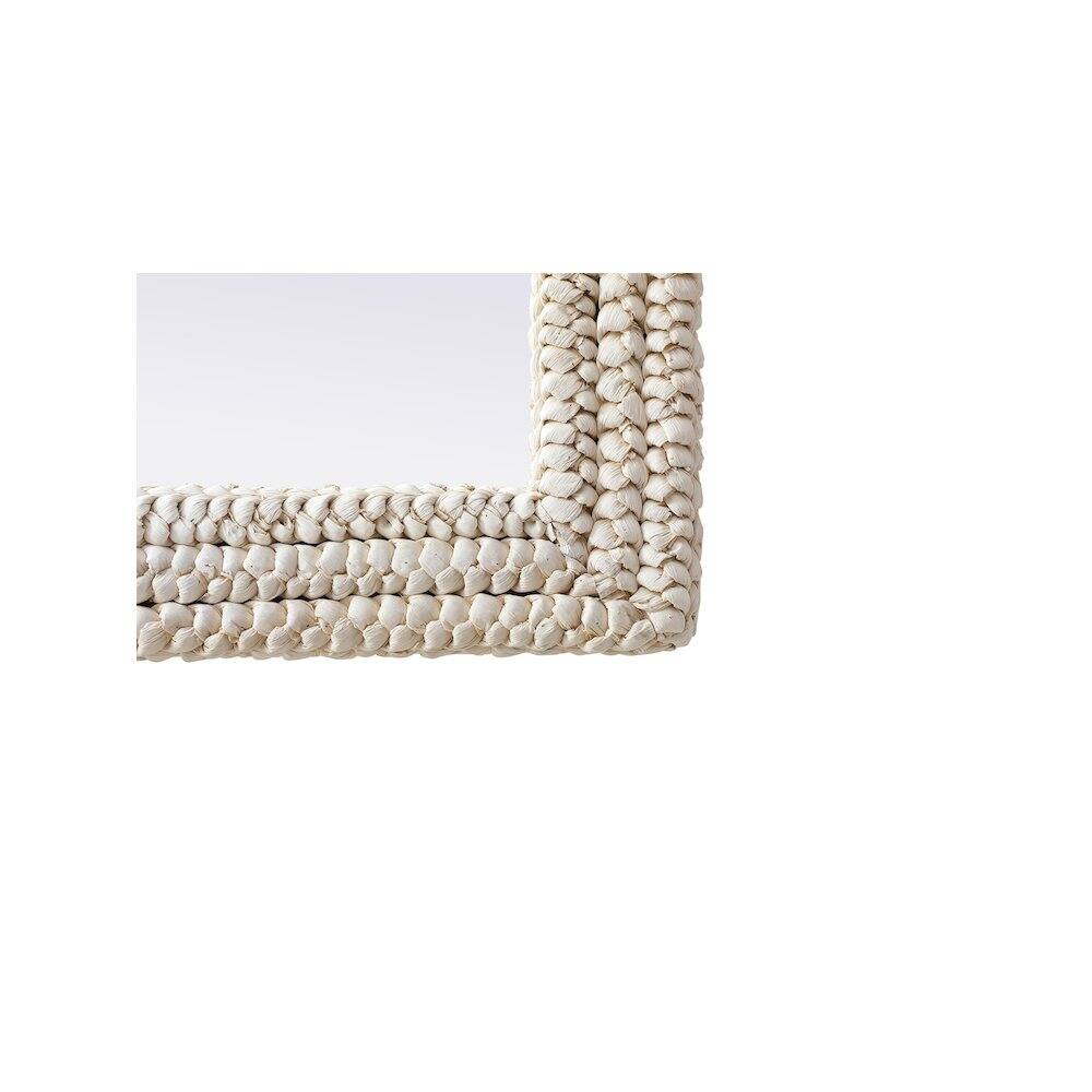Back. Elegant Decor - Rectangle Cornhusk Mirror 30x42 in Linen White - Linen White.