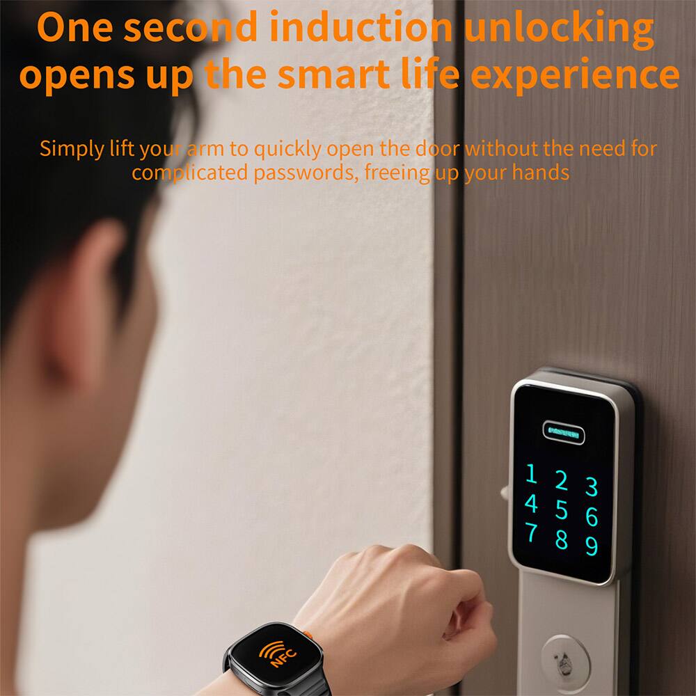 One second induction unlocking opens up the smart life experience

Simply lift your arm to quickly open the door without the need for complicated passwords, freeing up your hands

- 123 456 7 6 789 9

NFC