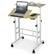 Front. Costway - Costway Mobile Stand up Desk Adjustable Computer Desk Tilting Workstation - Natural.