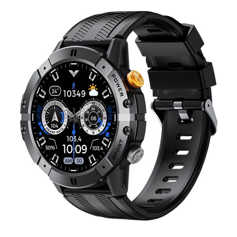 SKRAN - 1.52" HD Display Smart Sports Watch with Bluetooth - Blood Pressure, Oxygen, Heart Rate Monitor, Titanium Alloy Bezel - Black - (2026)