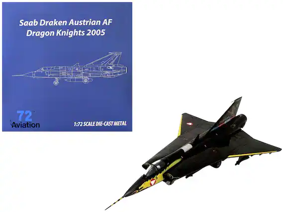 Saab Draken Austrian AF Dragon Knights 2005
TM 72 Aviation
1:72 SCALE DIE-CAST METAL