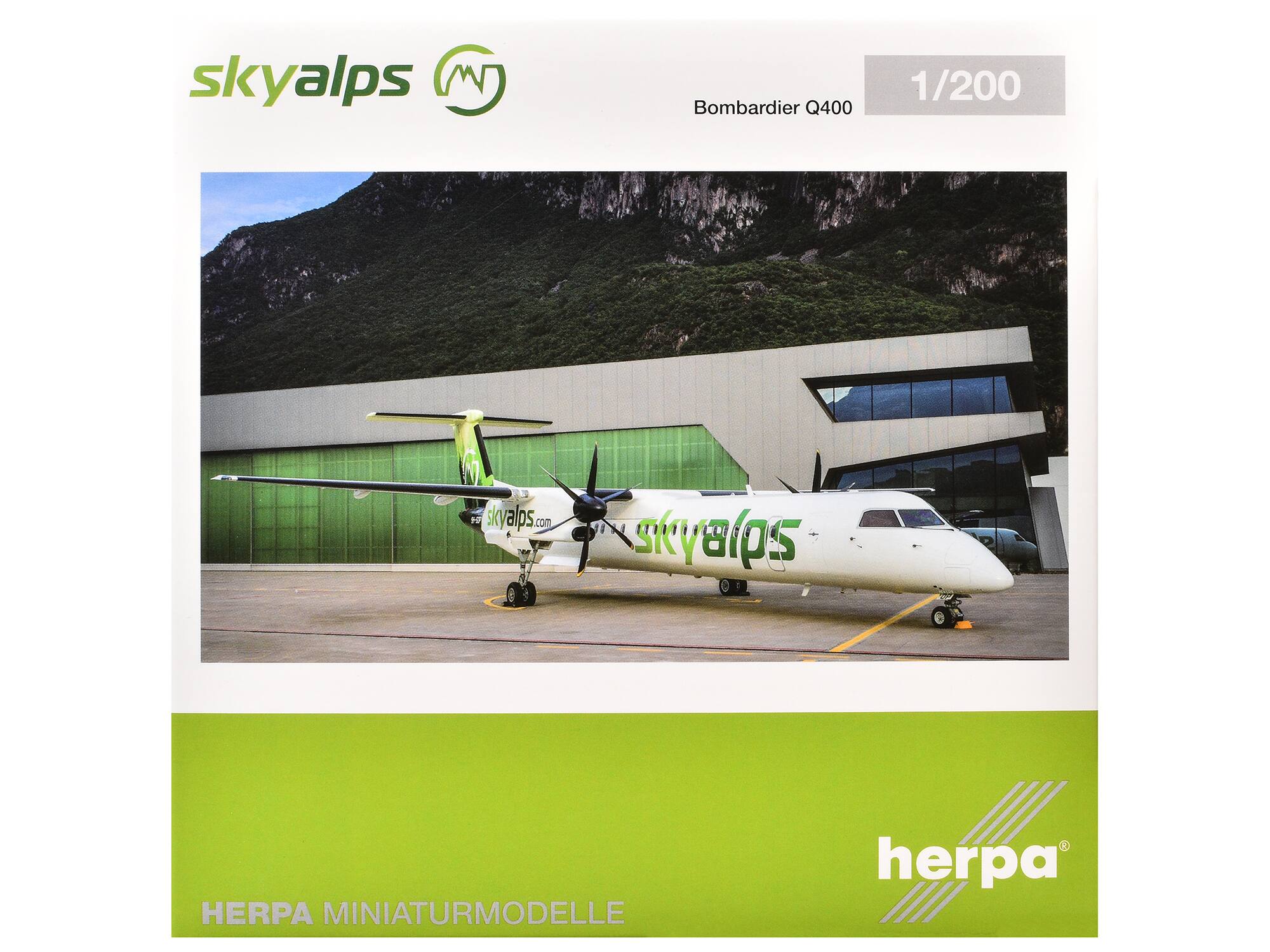 skyalps MD  
Bombardier Q400  
1/200  
TU skyalps.com  
skyalps  
HERPA MINIATURMODELLE  
herpa