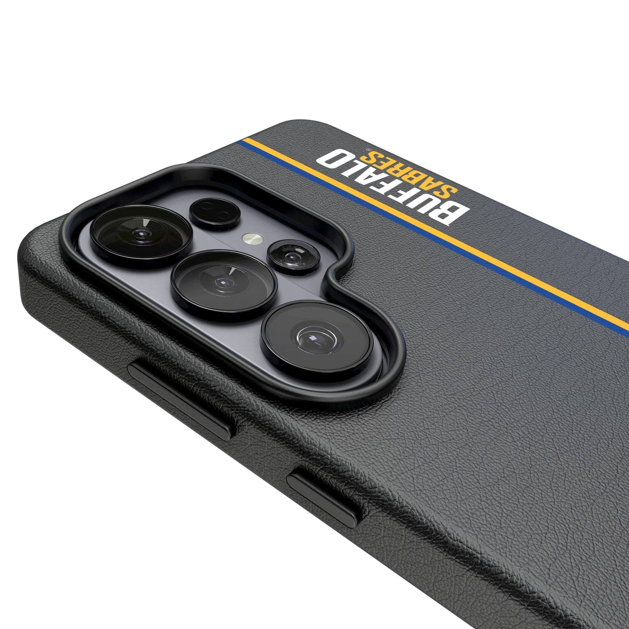 Alt View 2. Keyscaper - Black Buffalo Sabres Galaxy Magnetic Bump Case - S25 Ultra - Black.
