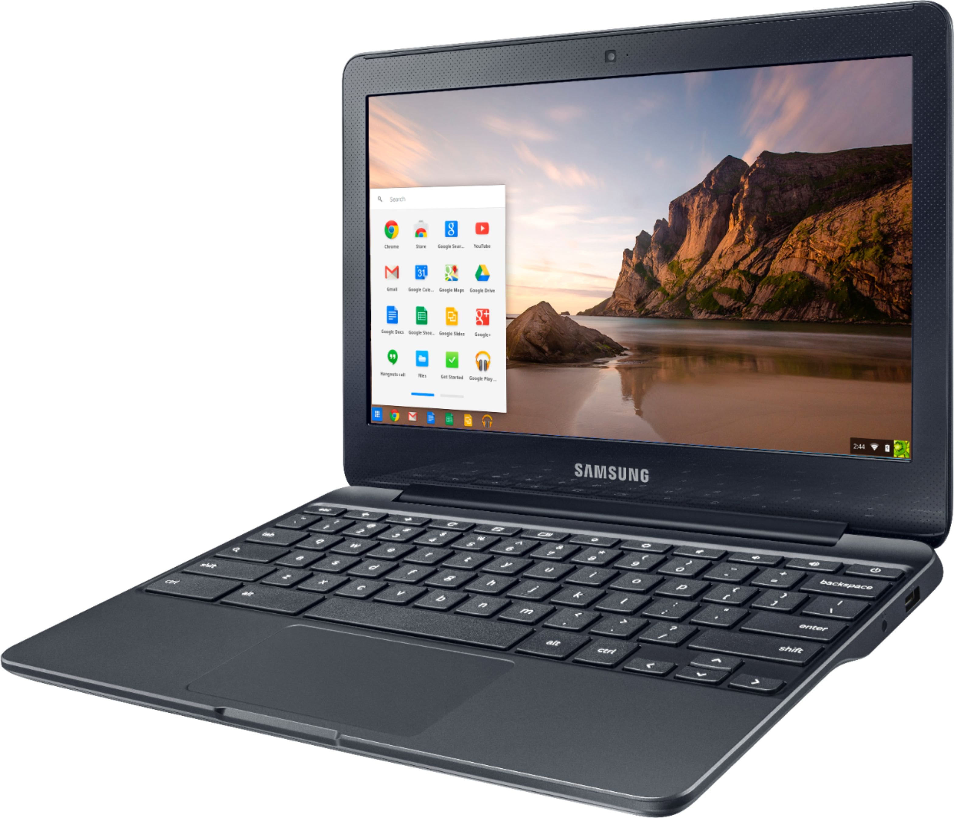 Left. Samsung - Chromebook 3 11.6" Chromebook - Intel Celeron - 4GB Memory - 32GB eMMC Flash Memory.