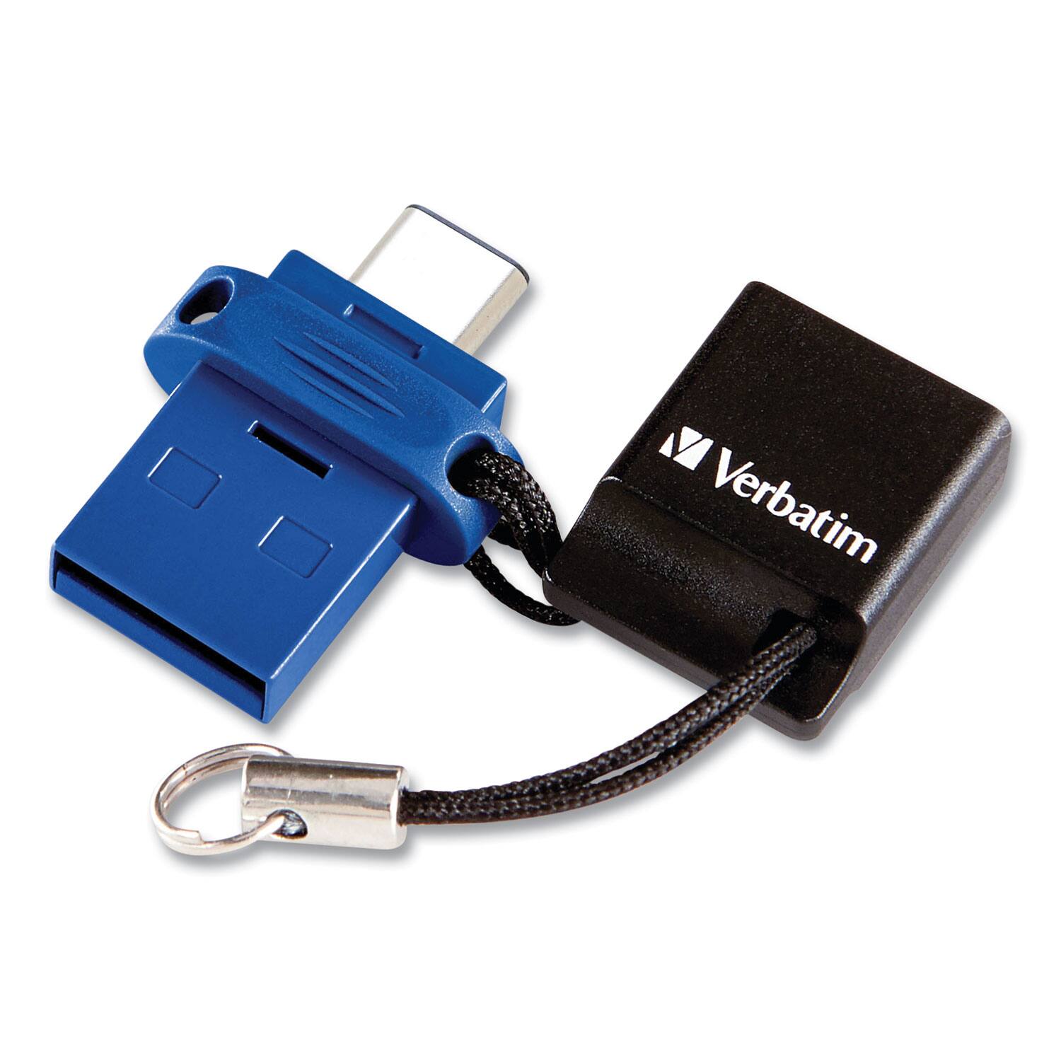 Alt View 1. Verbatim - Verbatim 99154 Store ‘n' Go 32 GB Dual USB 3.0 Flash Drive for USB-C Devices - Blue - Blue.