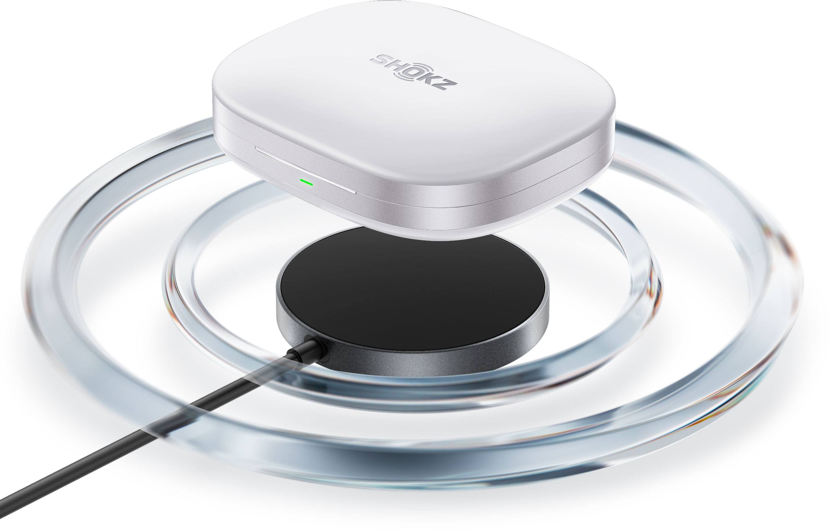 Alt View 2. Shokz - OpenFit Pro Open-Ear True Wireless Active Noise Reduction Earbuds - White.